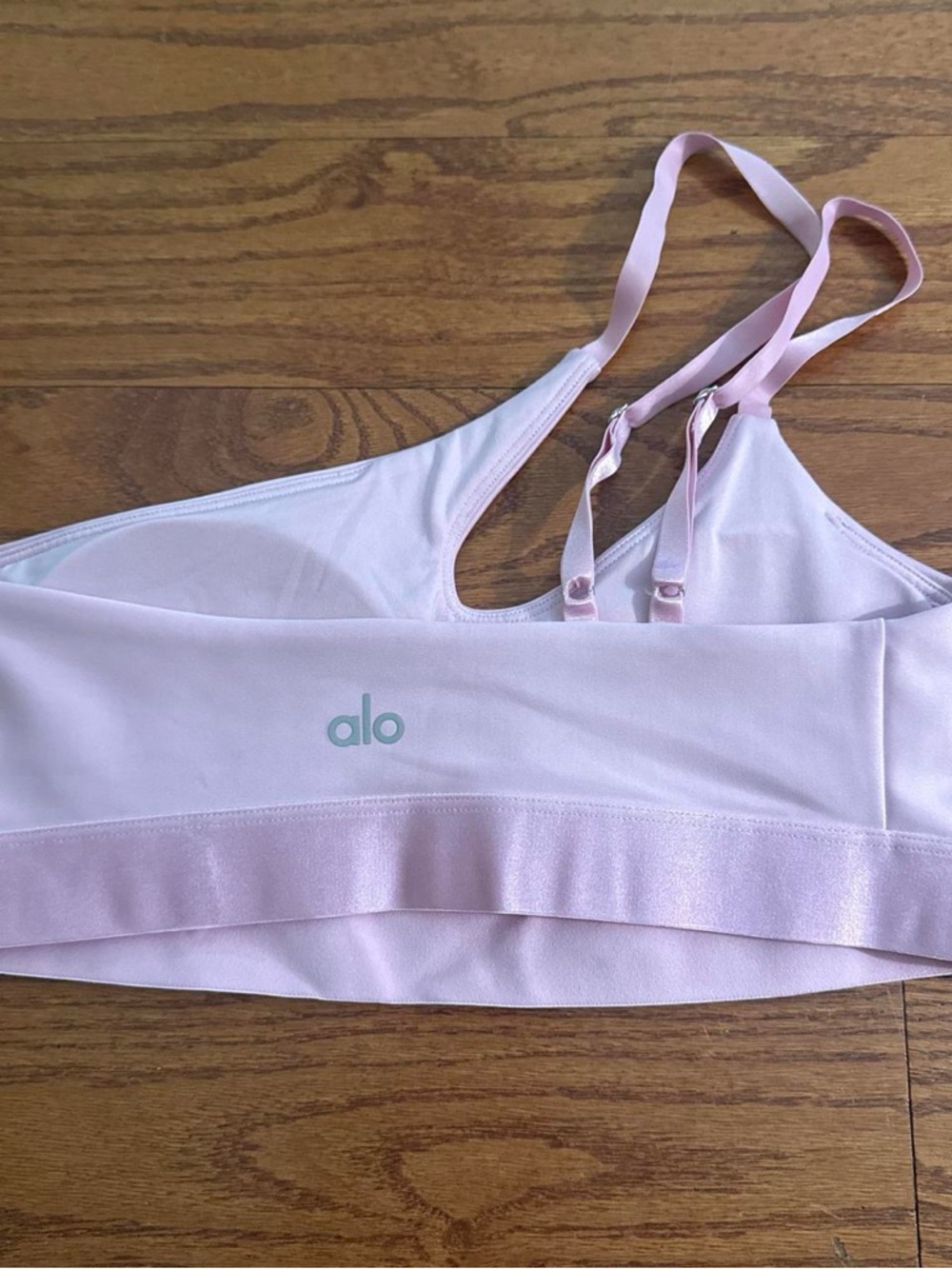 ALO Yoga Pale Pink Bralette with Center Logo